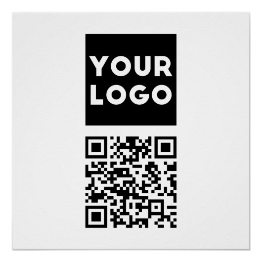 Poster Code QR modifiable & Votre logo ou image d'entrepr (Devant)