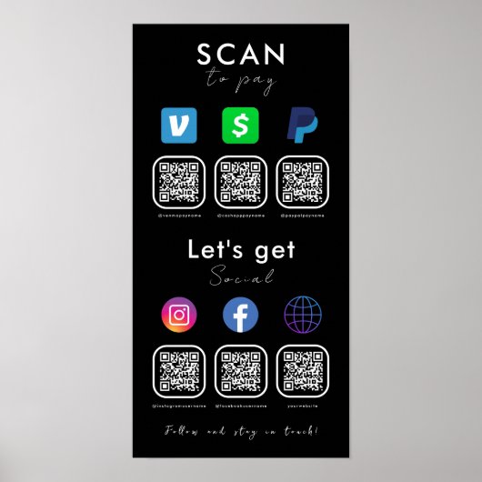 Poster Code QR Multi Se Connecter Avec Nous Analyser Pour (Devant)