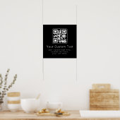 Poster Code QR personnalisable & modèle de texte modifiab (Cuisine)