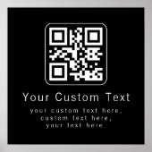 Poster Code QR personnalisable & modèle de texte modifiab (Devant)