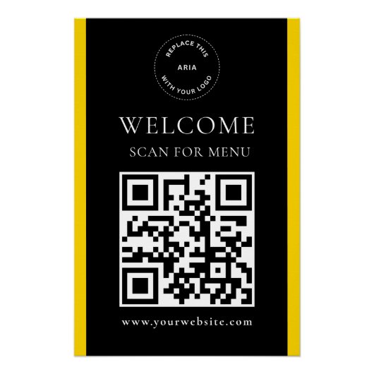 Poster Code QR personnalisé avec logo Moderne Brillance (Devant)