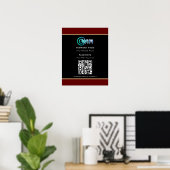 Poster Code QR personnalisé Mot de passe réseau Wifi Noir (Bureau à domicile)