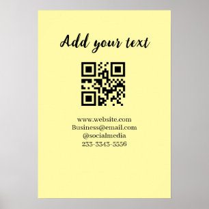 Poster code QR personnalisé simple ajoutez votre nom text