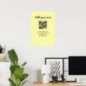 Poster code QR personnalisé simple ajoutez votre nom text (Bureau à domicile)