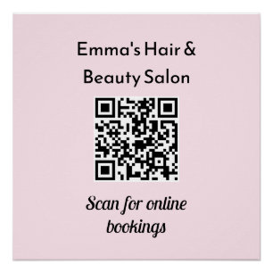 Poster Code QR promotionnel personnalisé pour salon de be