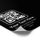 Poster Code QR scannable moderne | Noir Blanc & Gris (Coin)
