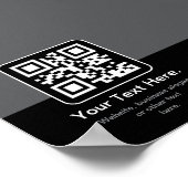 Poster Code QR scannable moderne | Noir Gris & Blanc (Coin)