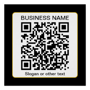 Poster Code QR scannable modifiable + Nom de votre entrep