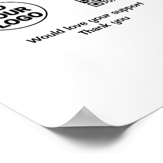 Poster Code QR simple minimal ajouter logo texte médias s (Coin)