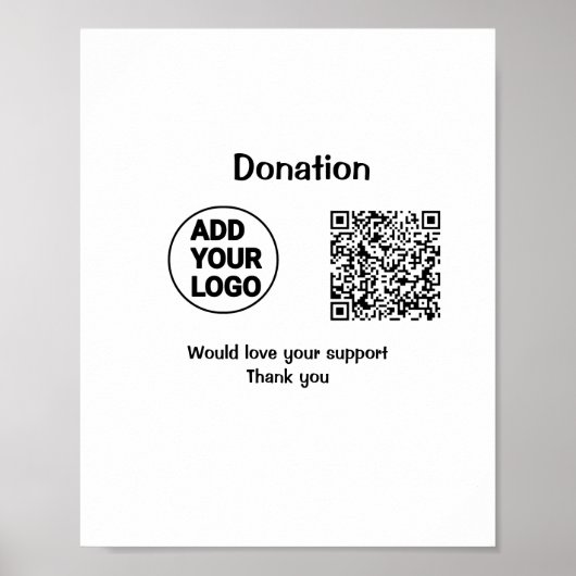 Poster Code QR simple minimal ajouter logo texte médias s (Devant)
