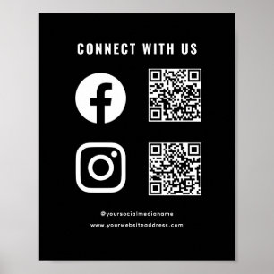 Poster Code QR Suivez-nous sur les Réseaux Sociaux Scanne