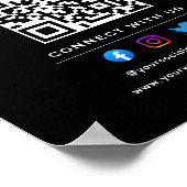 Poster Code QR Suivez Scan Pour Nous Connecter Noir Blanc (Coin)