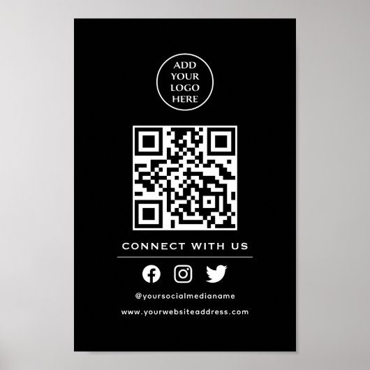 Poster Code QR Votre Logo Suivez L'Analyse Pour Vous Conn (Devant)
