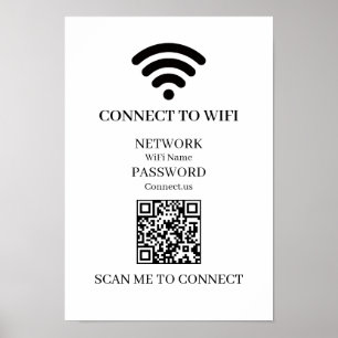 Poster Code QR WiFi personnalisé Affichage de scan de r