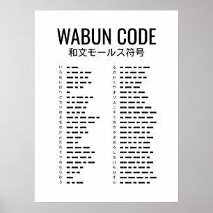 Poster Code Wabun, Code Morse japonais