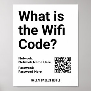 Poster Code WiFi avec code QR sur un