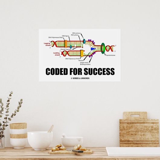 Poster Coded For Success DNA Replication Humor (Cuisine)