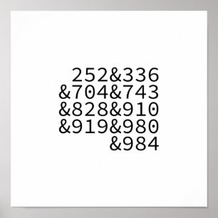 Poster Codes régionaux Caroline du Nord