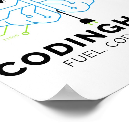 Poster Codeur Tech Brain Programmeur (Coin)