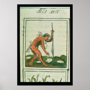 Poster Codex florentin par Bernardino de Sahagun
