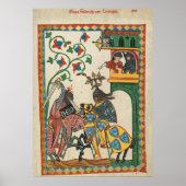 Poster Codex Manesse Graf Friedrich von Leiningen (Devant)