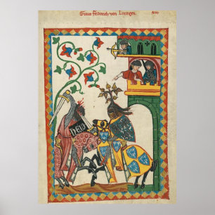Poster Codex Manesse Graf Friedrich von Leiningen