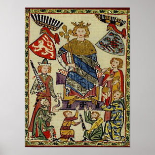 Poster Codex Manesse - König Wenzel von Böhmen