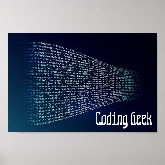 Poster Coding geek computer code (Devant)