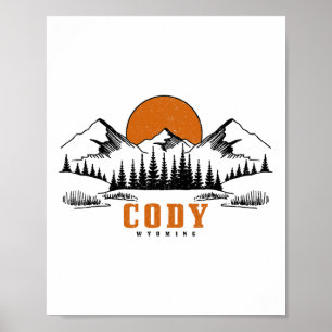 Poster Cody Wyoming Montagnes Vintage Usa America Souveni