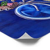 Poster Coelacanth à vélo avec fleurs (Coin)