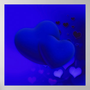 Poster coeur-629378 COEURS BLEUS AIMER PAPIER ARRIÈRE - P