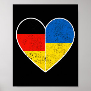 Poster Cœur Allemagne Et Ukraine Solidarité Amitié Vi