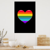 Poster Coeur arc-en-ciel (Cuisine)