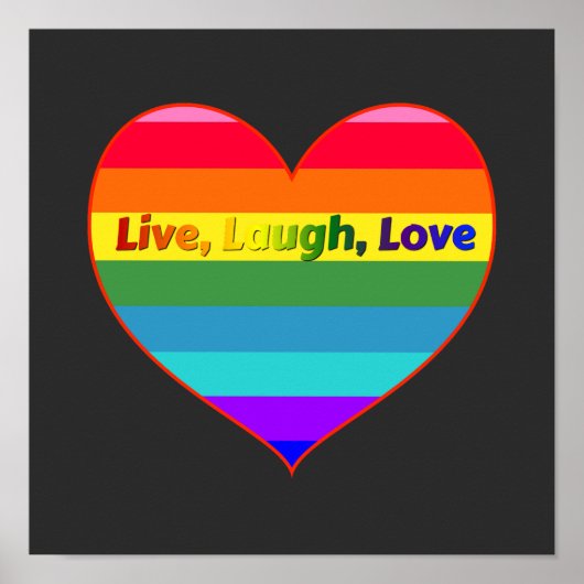Poster Coeur arc-en-ciel (Devant)