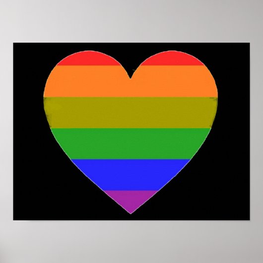 Poster Coeur arc-en-ciel (Devant)