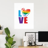 Poster Cœur Arc-en-ciel Amour (Bureau à domicile)