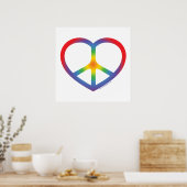 Poster Coeur arc-en-ciel, amour, signe de paix (Cuisine)