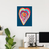 Poster Coeur arc-en-ciel mou amour boho (Bureau à domicile)