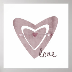 Poster Coeur avec flèche