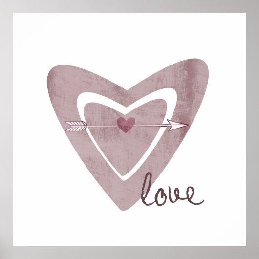 Poster Coeur avec flèche (Devant)