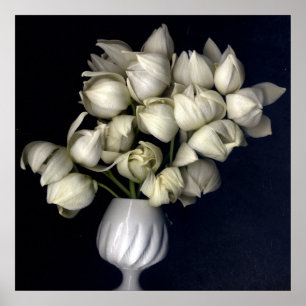 Poster Coeur blanc en noir