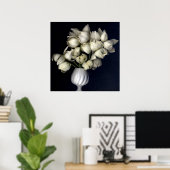 Poster Coeur blanc en noir (Bureau à domicile)