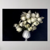 Poster Coeur blanc sur noir (Devant)