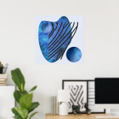 Poster Cœur Bleu (Bureau à domicile)