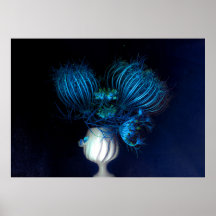 Coeur bleu en noir
