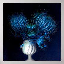 Coeur bleu en noir