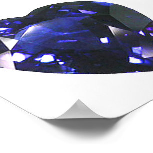Poster Coeur bleu saphir