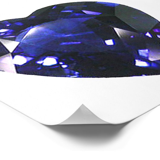 Poster Coeur bleu saphir (Coin)