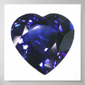 Poster Coeur bleu saphir (Devant)