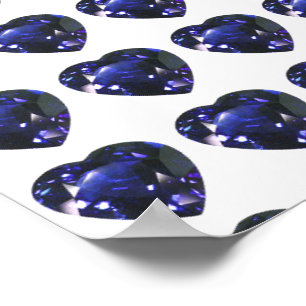 Poster Coeur bleu saphir